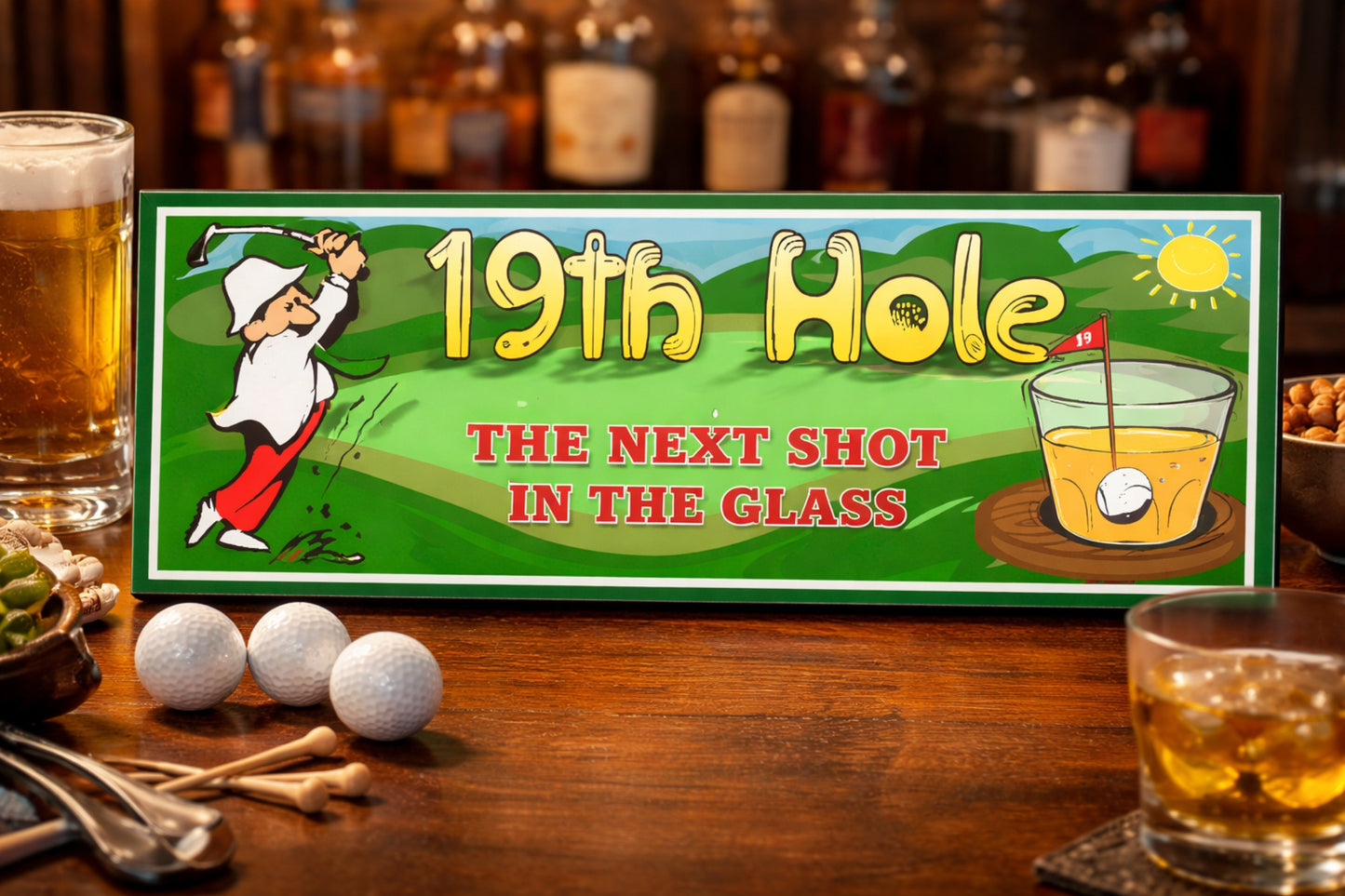 Funny 19th Hole Golf Sign – Golf Bar Humor Decor