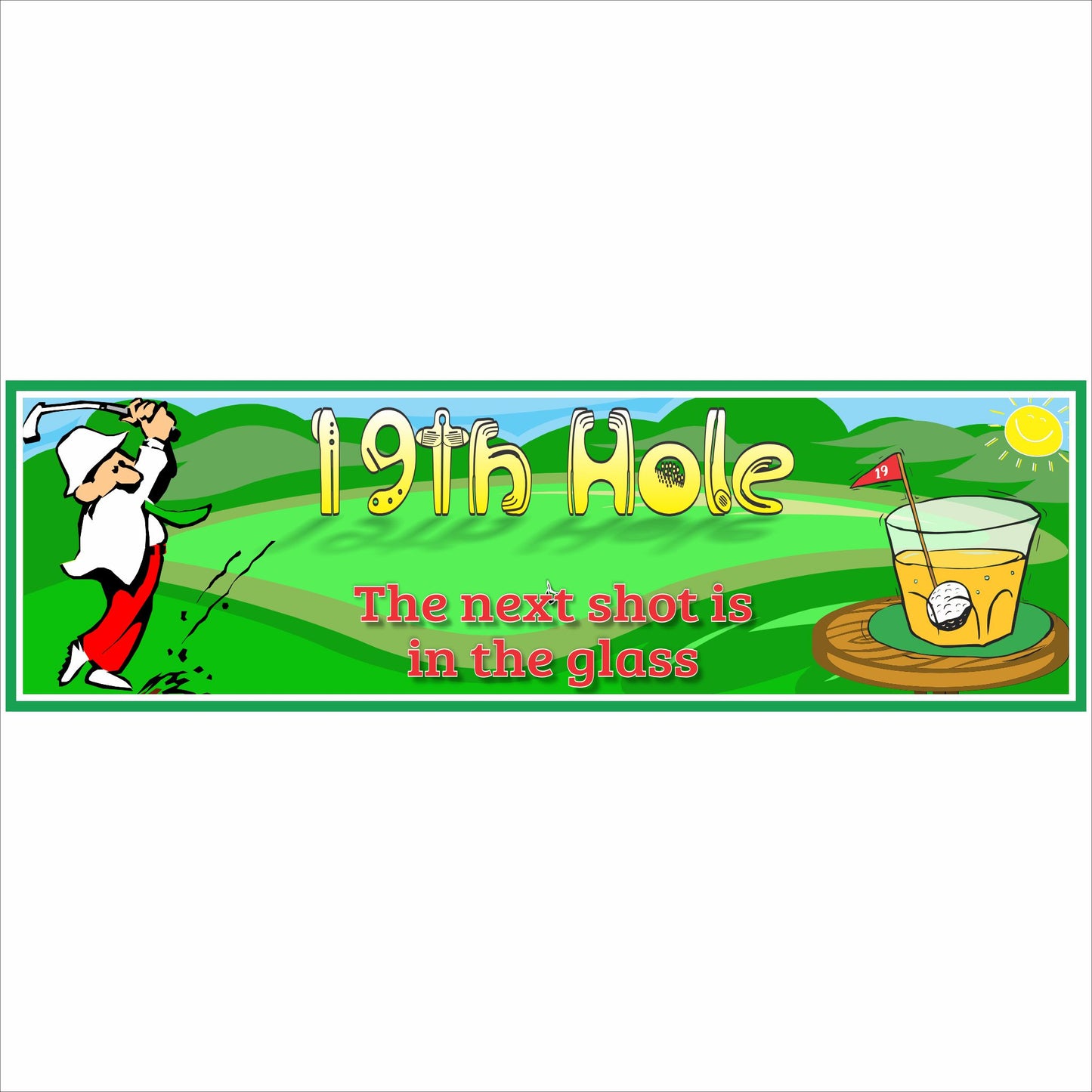 Funny 19th Hole Golf Sign – Golf Bar Humor Decor
