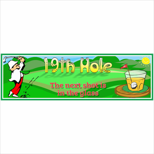 Funny 19th Hole Golf Sign – Golf Bar Humor Decor