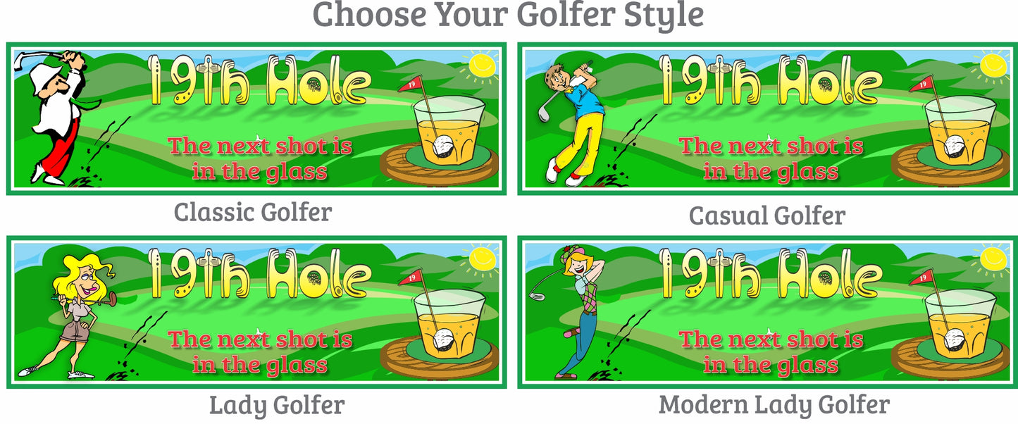 Funny 19th Hole Golf Sign – Golf Bar Humor Decor