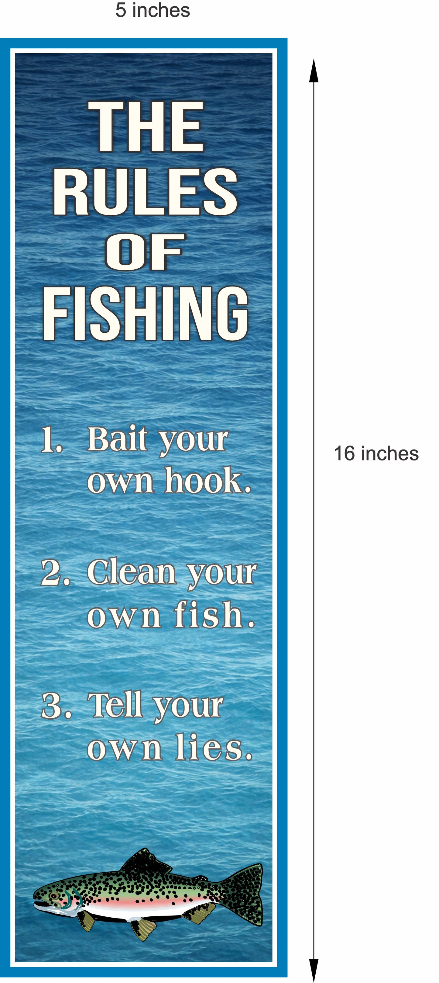 Funny Fishing Rules Sign Lake House Fishing Decor Cabin Dock Sign
