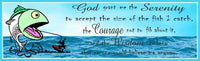 Handcrafted Fisherman's Serenity Prayer Sign with Leaping Green Fish - Nautical Décor for a Tranquil Space