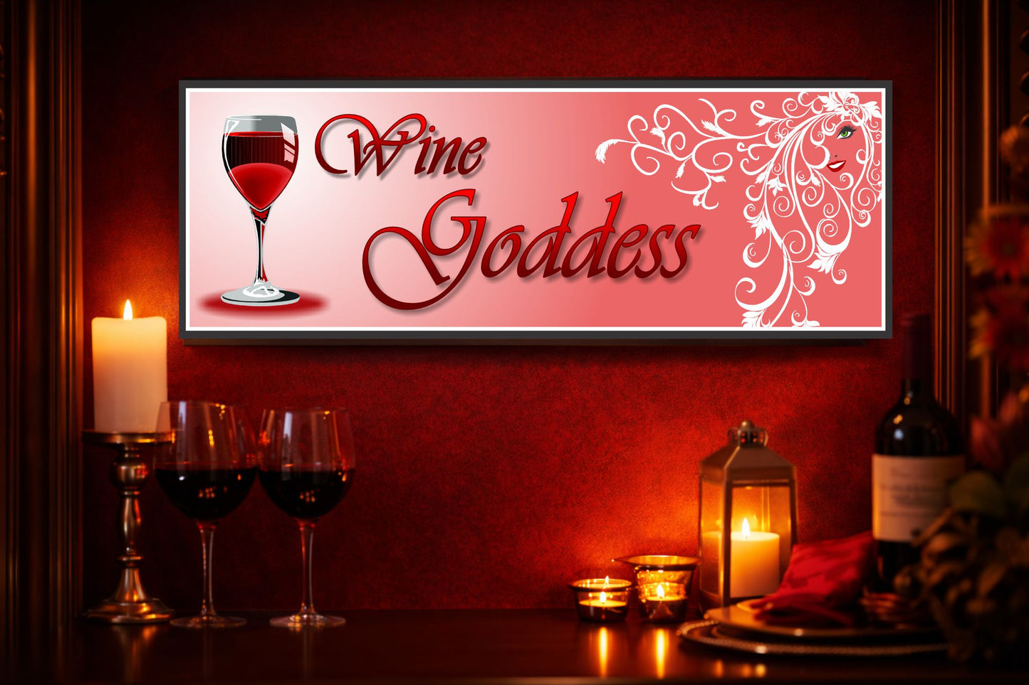 wine lover sign displayed in wine bar setting