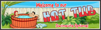 Swimsuits Optional Hot Tub Sign: A playful addition to your outdoor space, featuring a fun quote design for a relaxed atmosphere