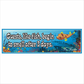 Funny Guest Room Sign – Guests Like Fish Quote Beach House Decor