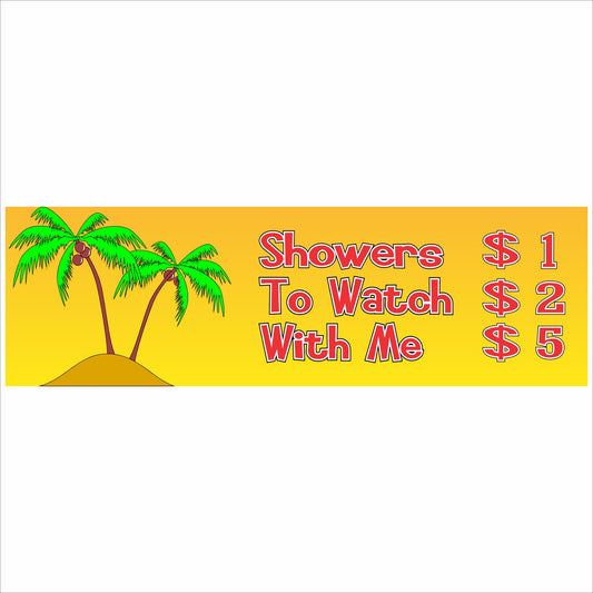 showers to watch with me funny tropical sign with palm trees