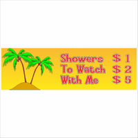 showers to watch with me funny tropical sign with palm trees