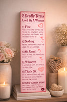 funny relationship rules sign standing on bedroom shelf decor