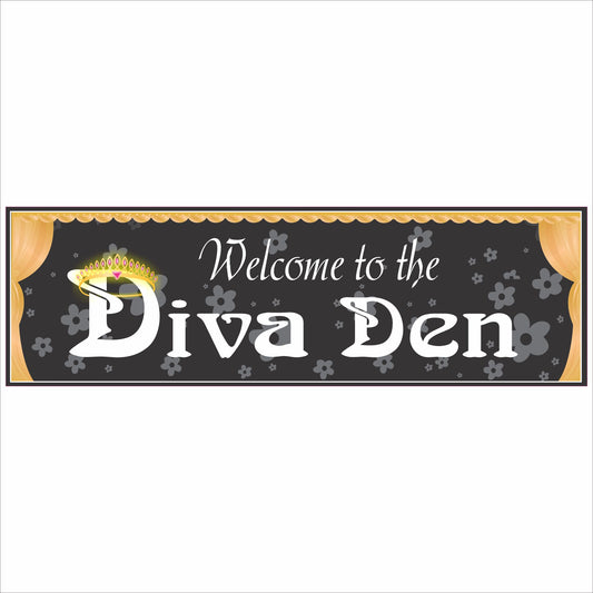 Welcome to the Diva Den Sign – Glam Vanity Room Wall Decor