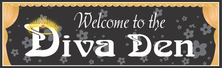 Diva Den Wall Sign with Crown and Curtain Design – Glam Decor for Women