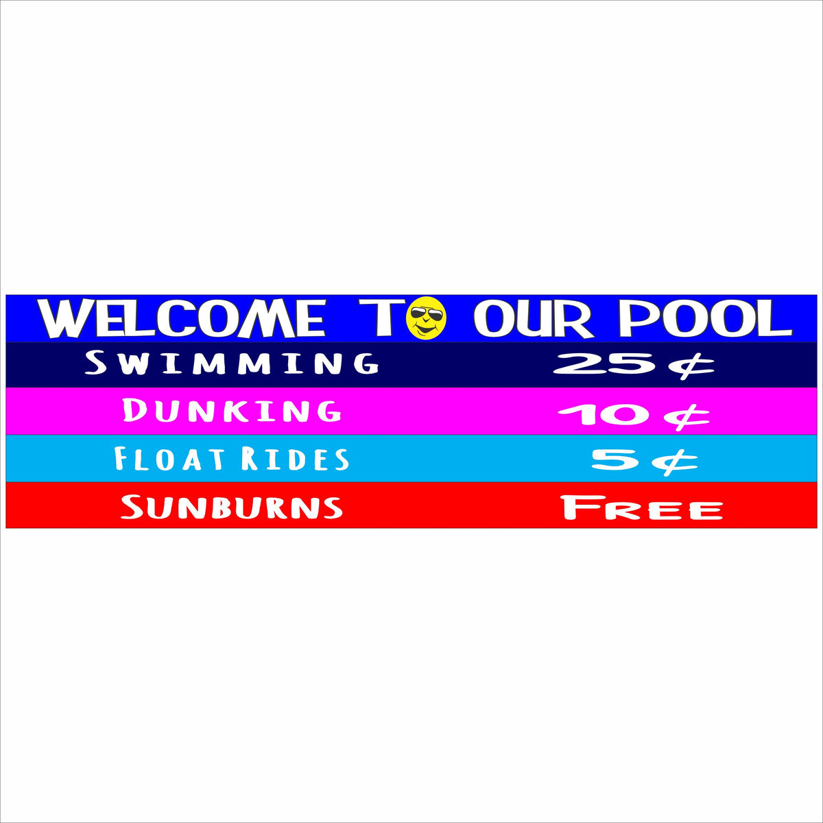 Pool Club Sign Welcome to Our Pool Sign | Fun Sign Factory