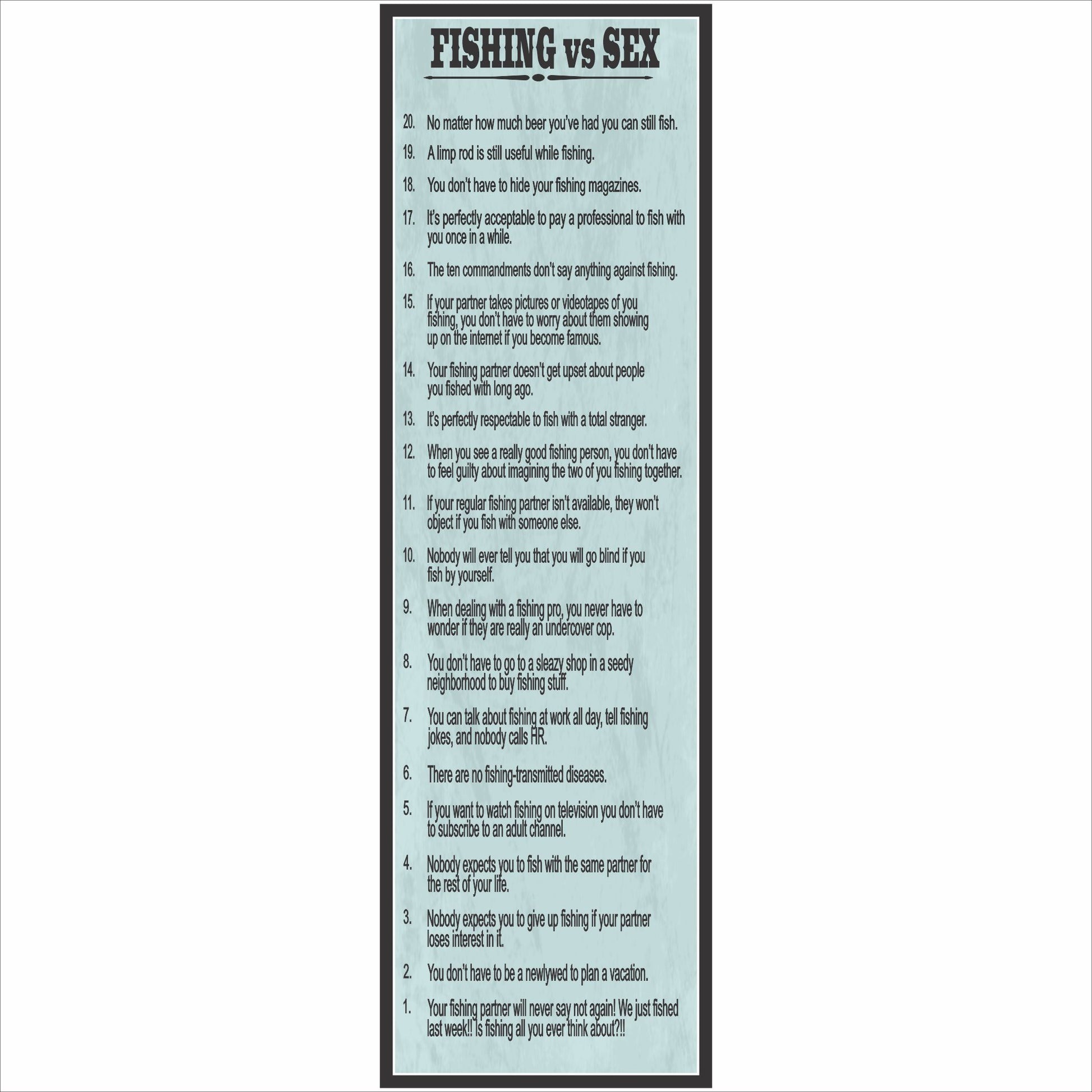 Funny fishing humor sign vertical 5x16 list design close up product image