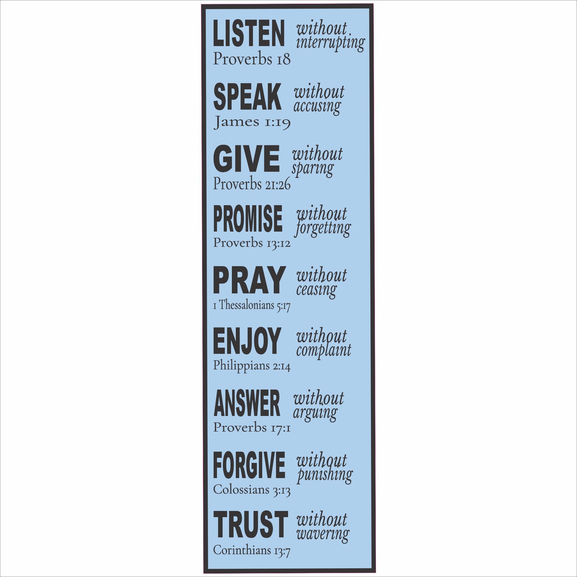 Christian virtues Bible verse sign listing Proverbs James scripture wall decor