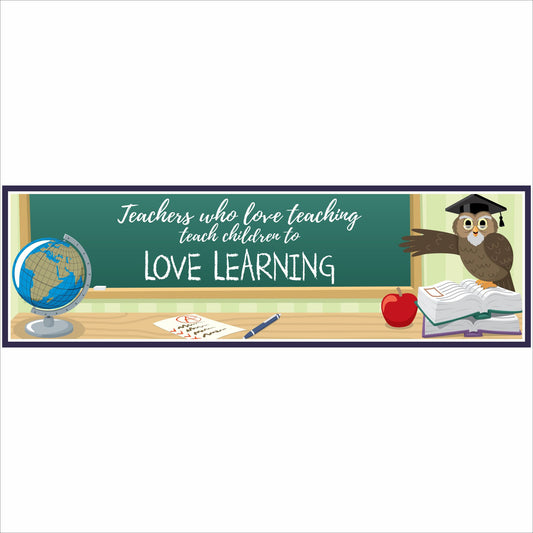 Teachers Who Love Teaching inspirational teacher wall sign with classroom chalkboard design