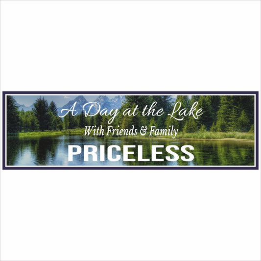 close up of lake house sign a day at the lake with friends and family priceless scenic mountain lake decor