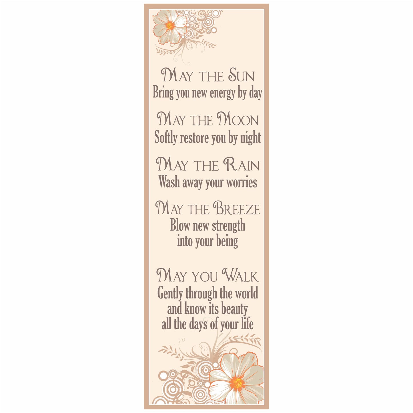 Inspirational friendship blessing wall sign with floral artwork and uplifting quote decor