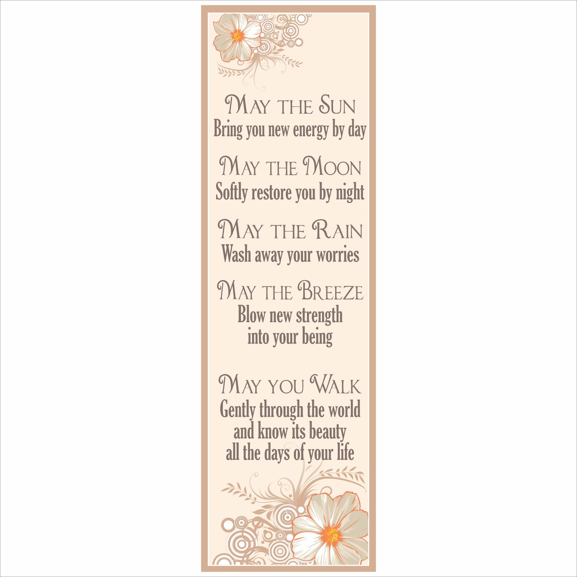 Inspirational friendship blessing wall sign with floral artwork and uplifting quote decor