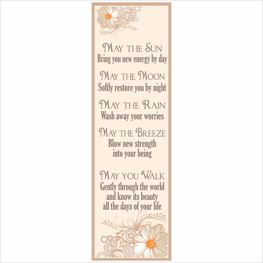 Inspirational friendship blessing wall sign with floral artwork and uplifting quote decor