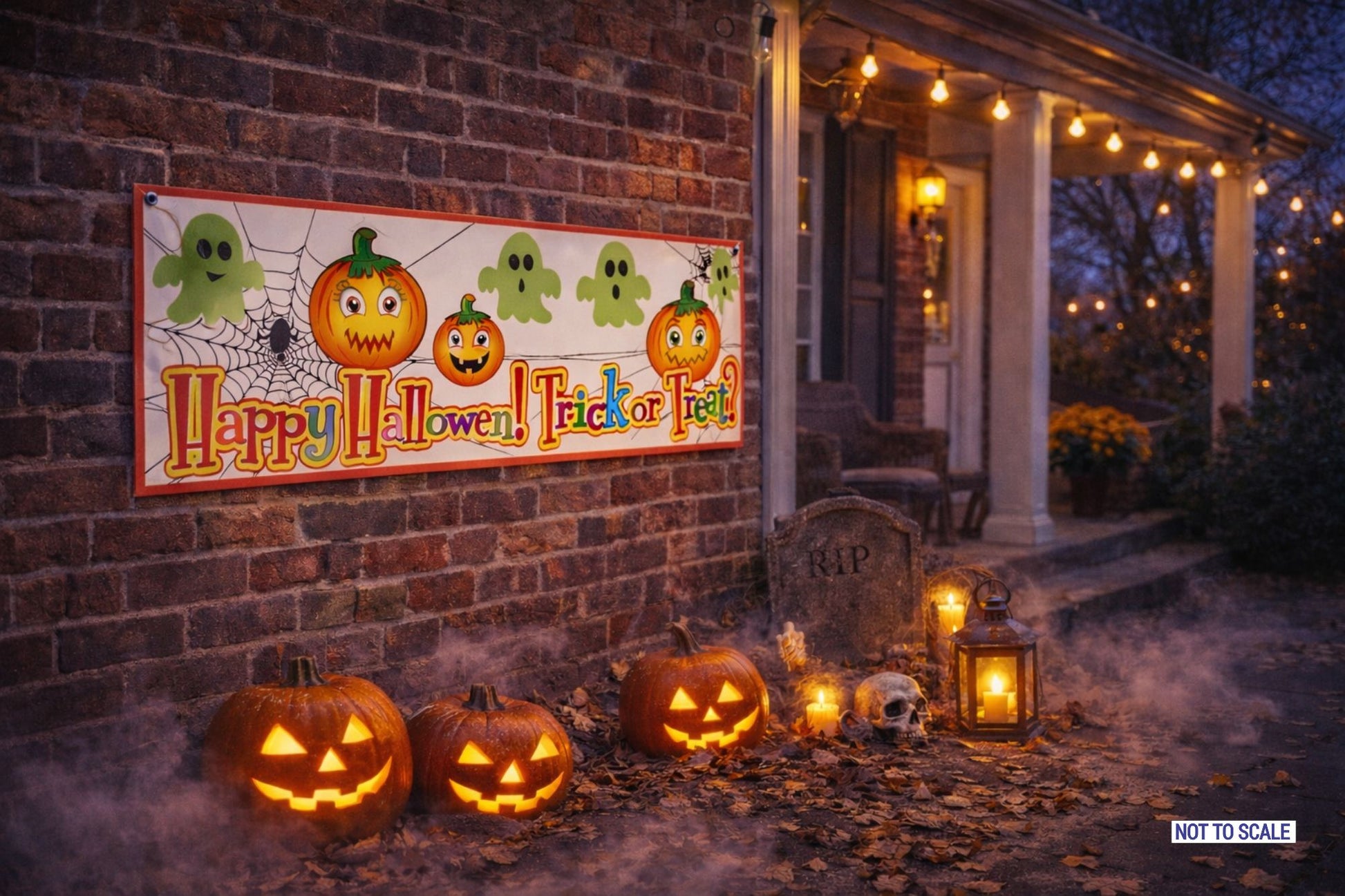 Kids Halloween sign lifestyle colorful Trick or Treat decor