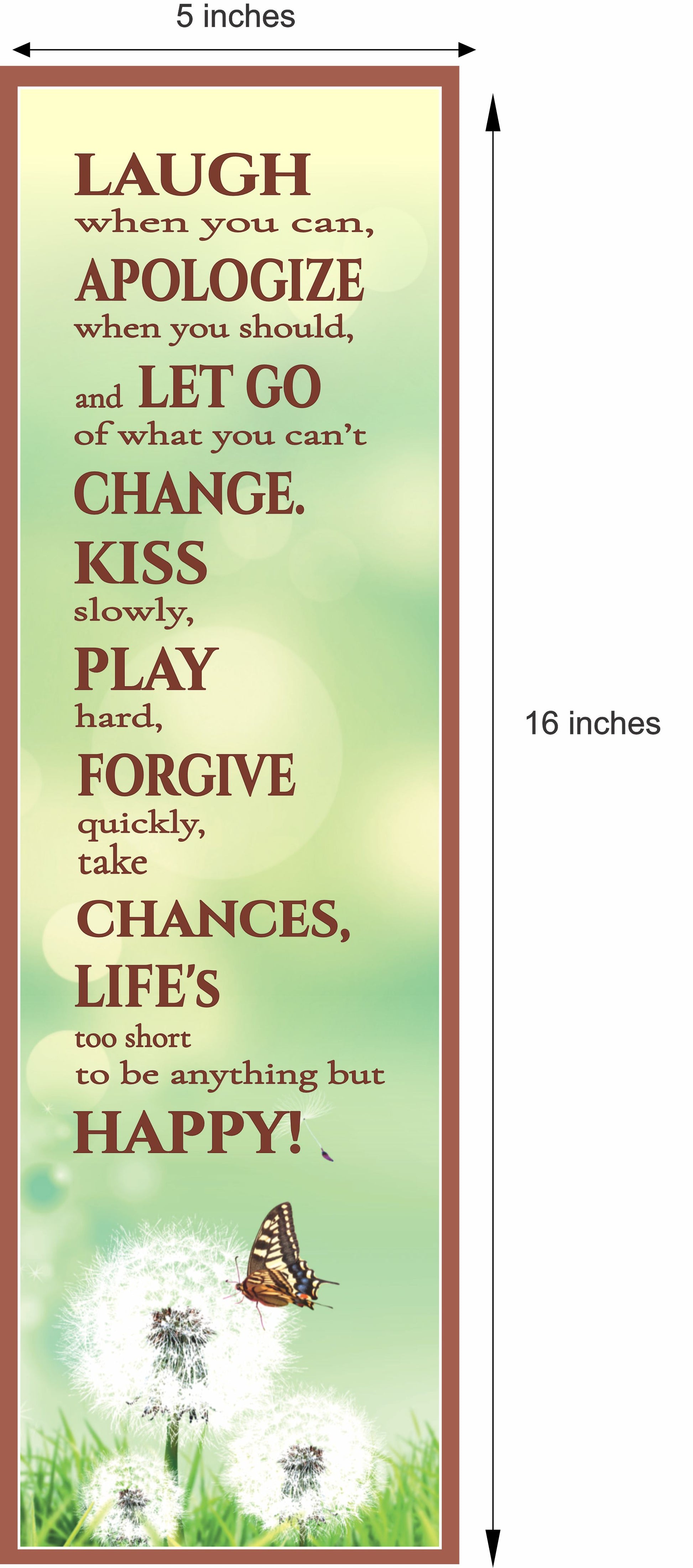 5x16 inch vertical sign dimensions with measurement arrows narrow inspirational wall decor