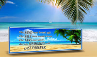 The Sand May Brush Off Beach Quote Sign with Palm Trees
