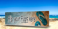 Beach Welcome Sign: Flip Your Flops Here - Coastal Decor for Home or Vacation Rental