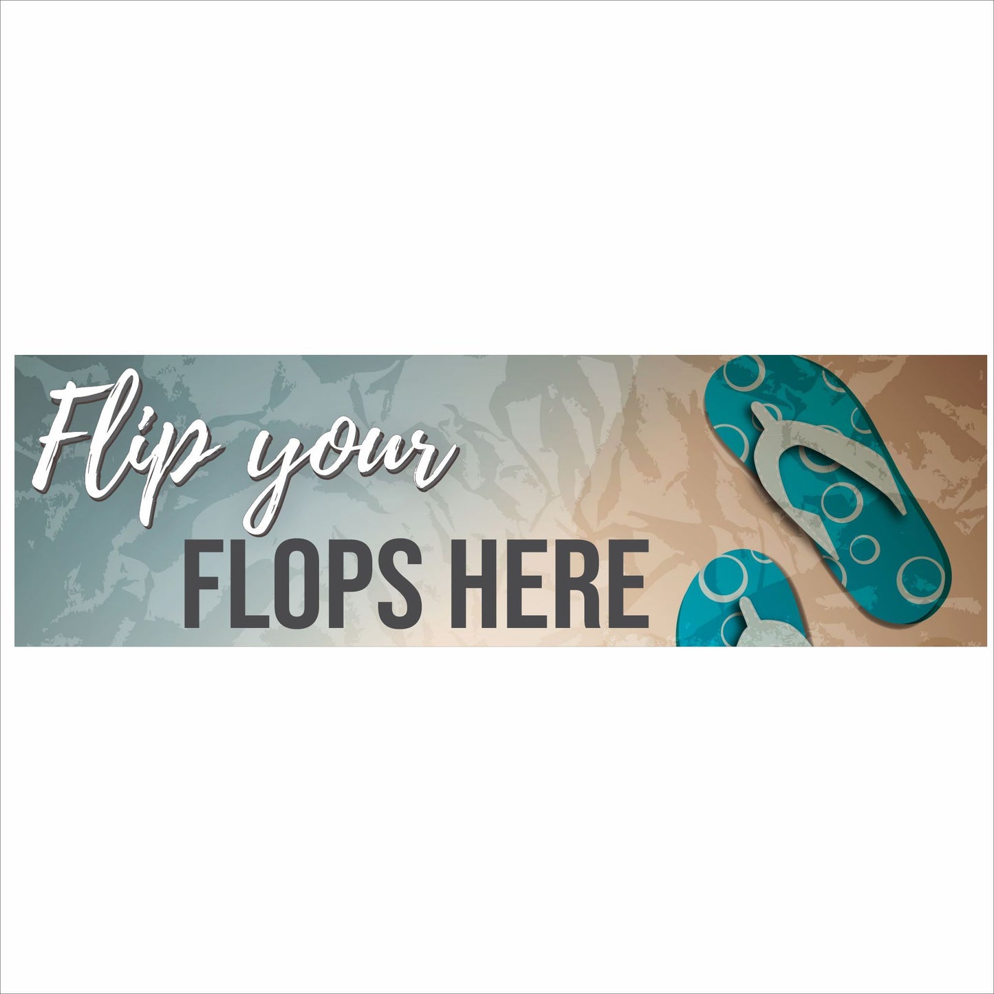 Flip your flops here beach sign with teal flip flops coastal wall art horizontal design
