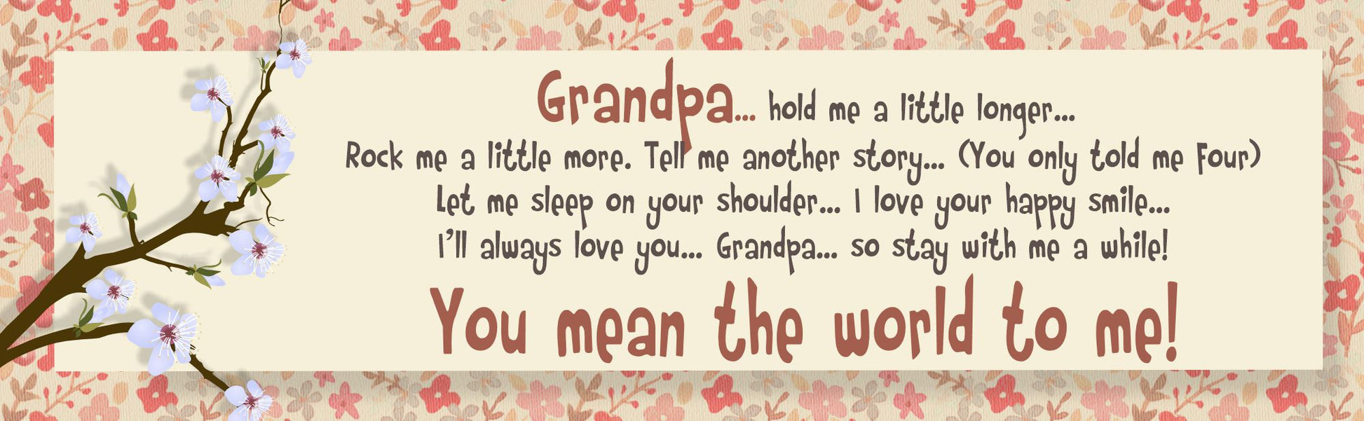 grandpa poem sign decorative grandparent quote plaque narrow shelf sign