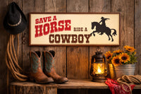 western decor lifestyle display sign