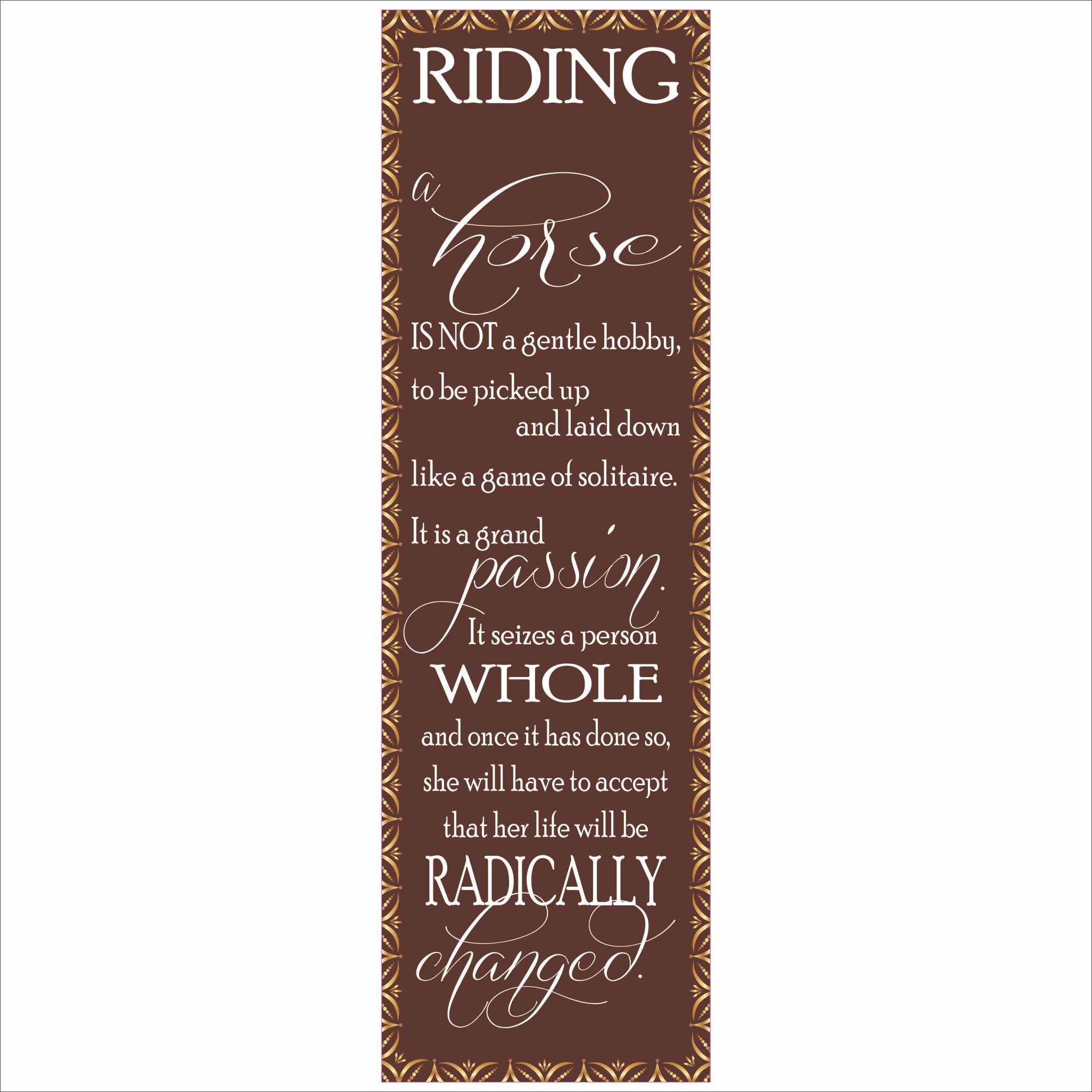 Riding a Horse Quote Sign – Equestrian Wall Decor | Fun Sign Factory