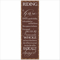 riding a horse inspirational quote vertical equestrian wall sign female version