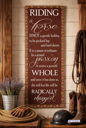 riding a horse quote sign lifestyle equestrian tack room display