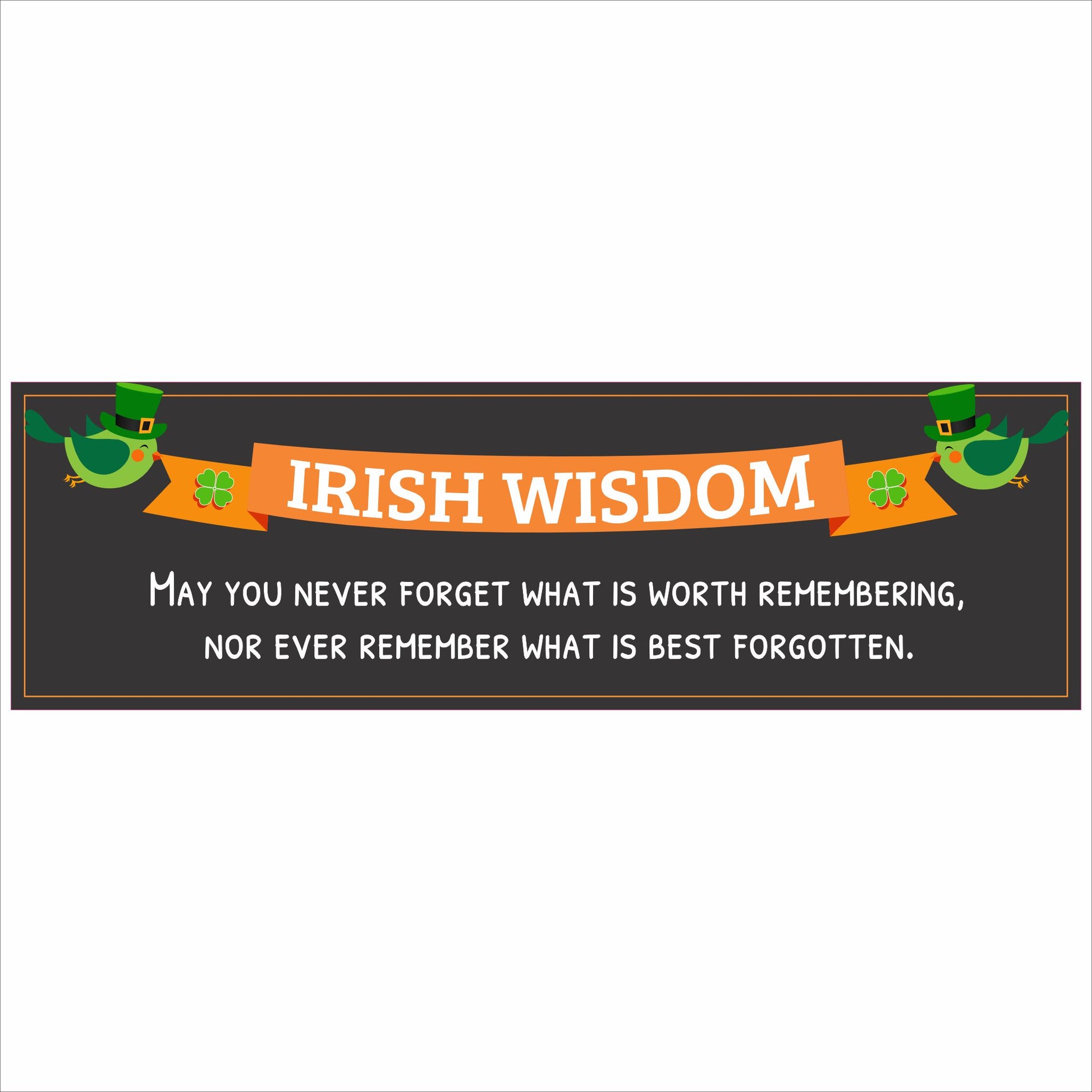 irish wisdom quote sign displayed above shelf with st patricks day decor