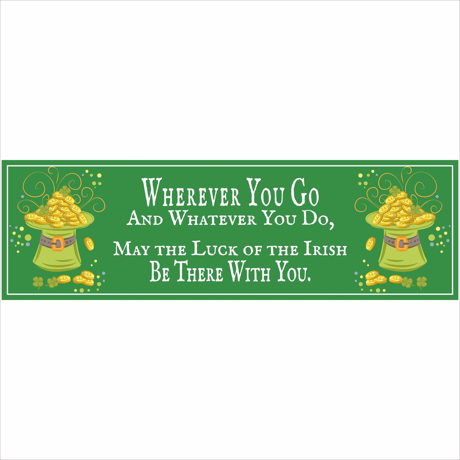 green irish blessing sign with pot of gold illustration