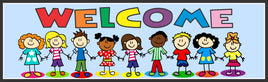 Colorful Welcome Kids sign with rainbow letters and cartoon children, vinyl laminated on Komocel PVC