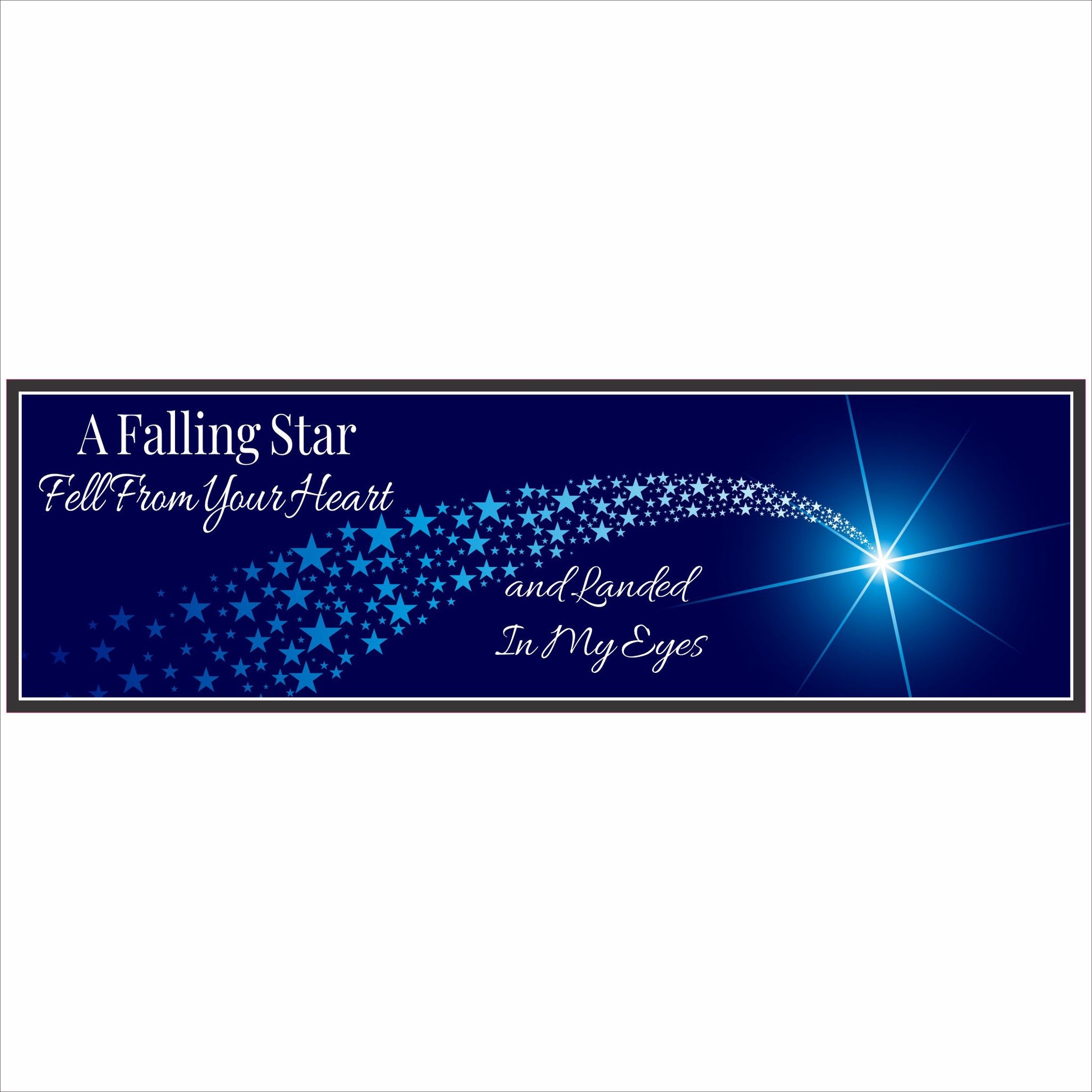 falling star romantic quote wall sign with shooting star trail and night sky design