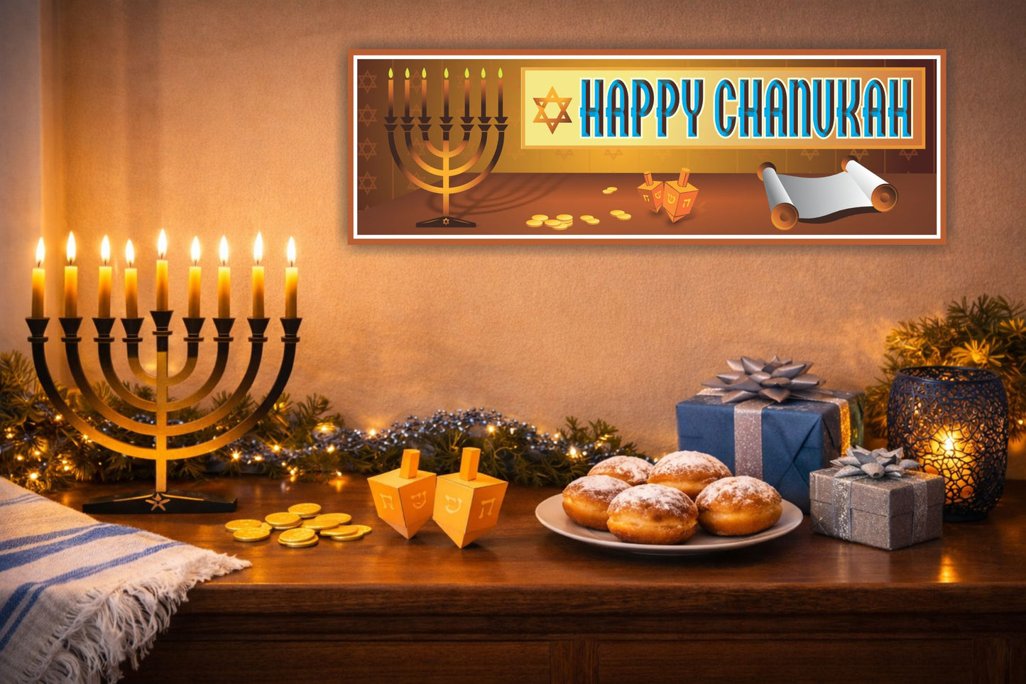 Chanukah sign lifestyle holiday decor display