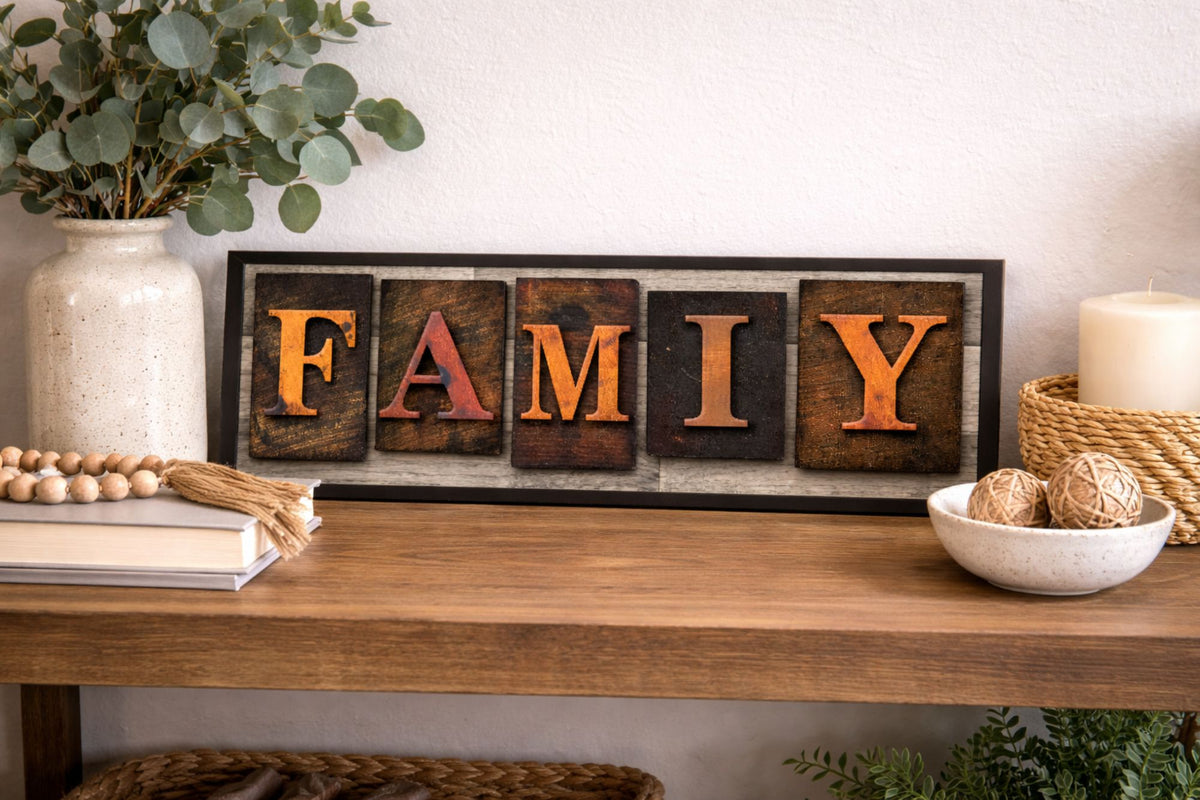 Family Sign – Rustic Faux Wood Decor | Fun Sign Factory
