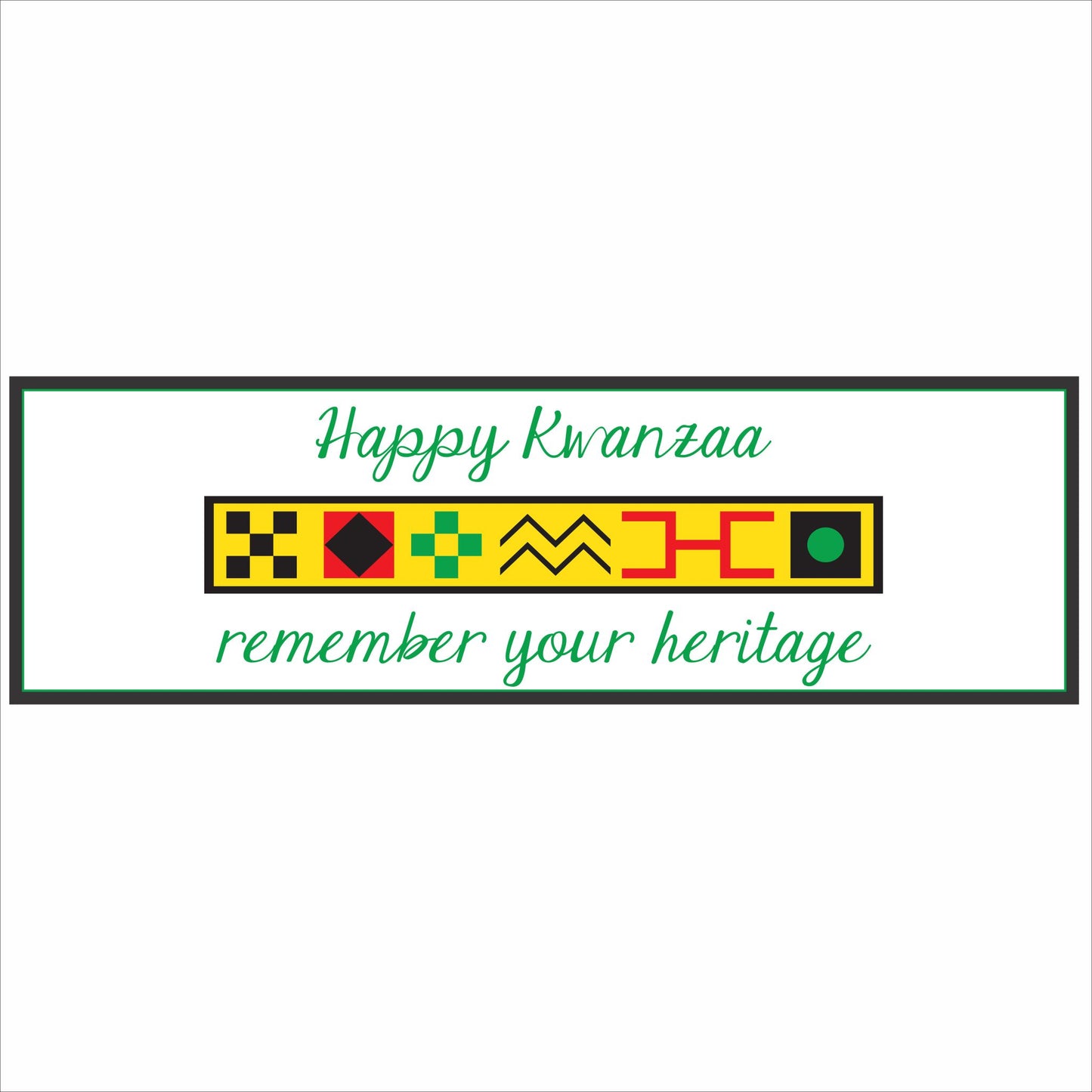 Happy Kwanzaa wall sign with African pattern design and heritage message