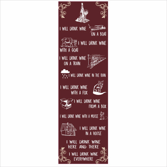 I Will Drink Wine vertical wine wall sign in burgundy 5x16 decor