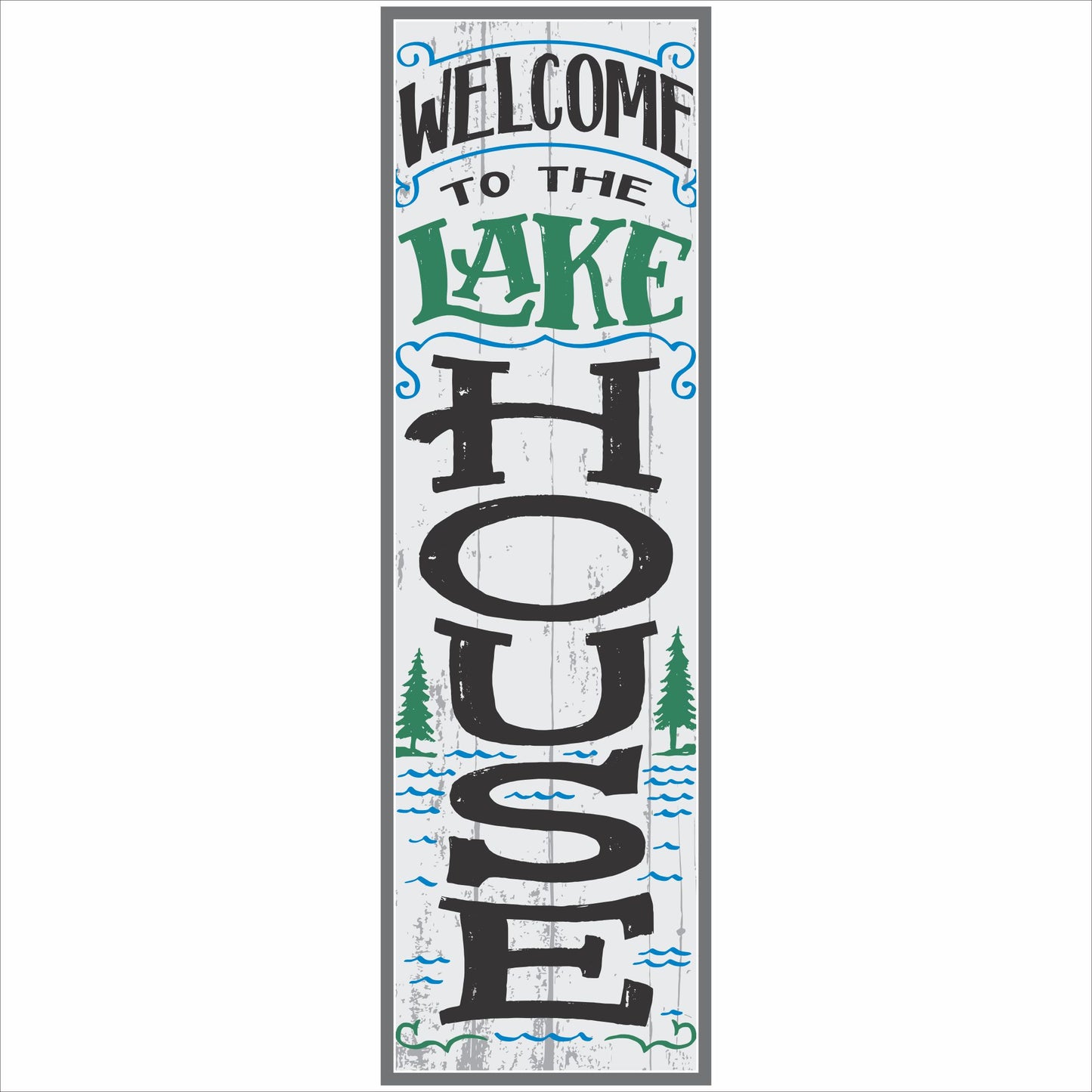 welcome to the lake house vertical sign rustic wood style lake decor 5x16 narrow sign