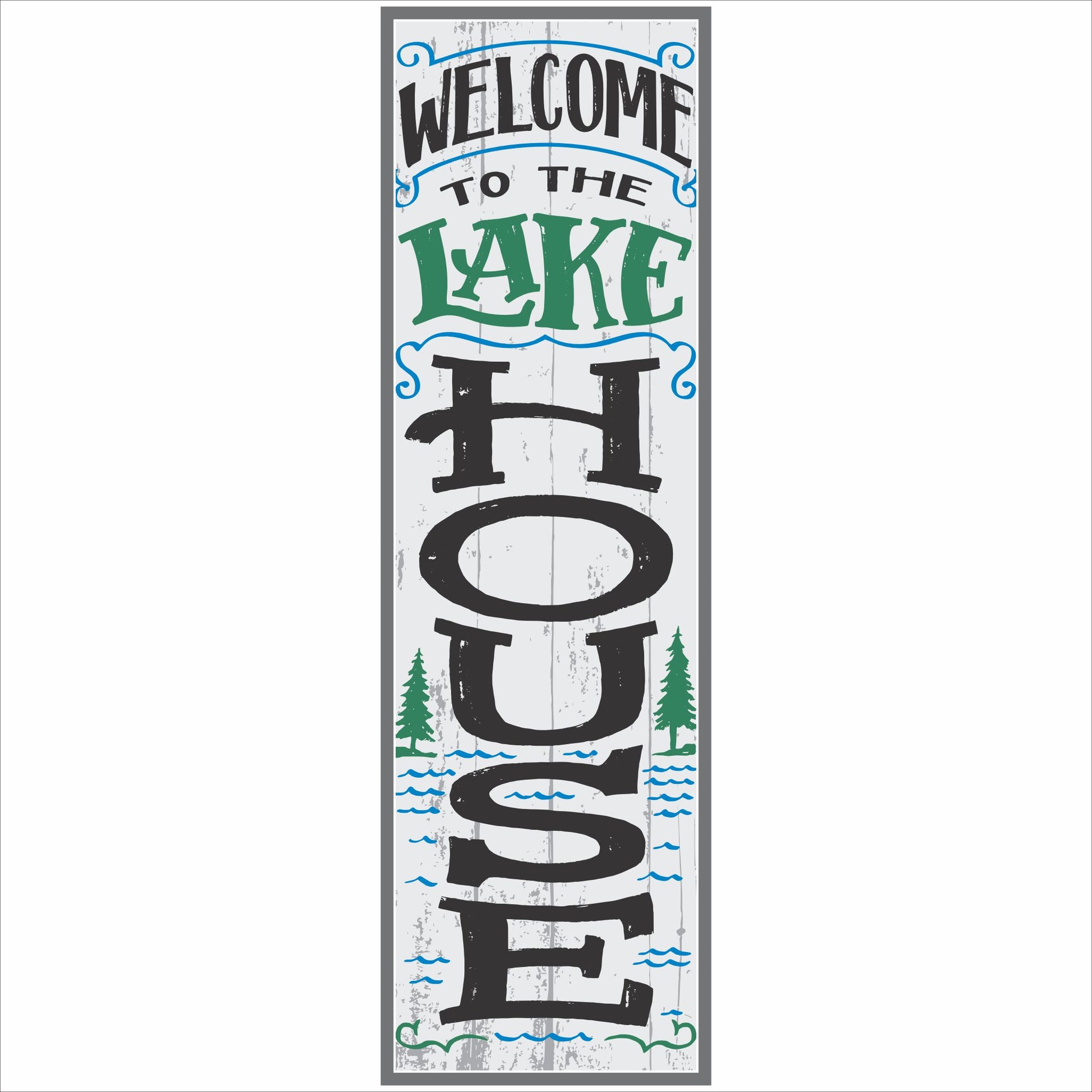 welcome to the lake house vertical sign rustic wood style lake decor 5x16 narrow sign