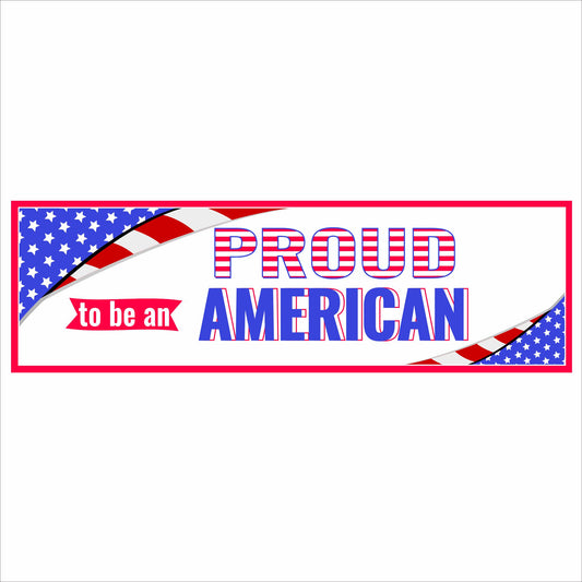 Proud to Be an American patriotic wall sign with red, white, and blue stars and stripes.