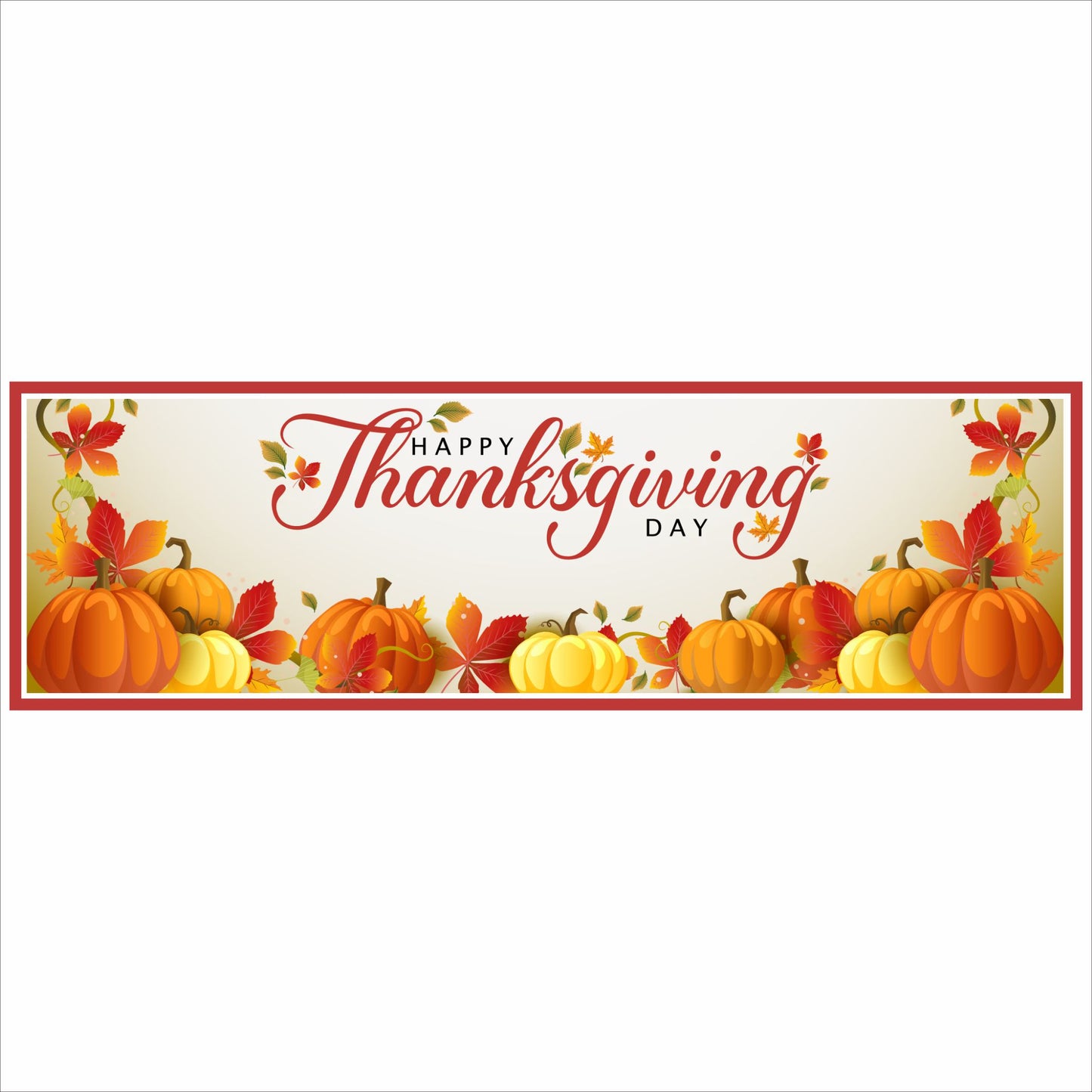 Happy Thanksgiving Day pumpkin sign 16x5 horizontal fall wall decor