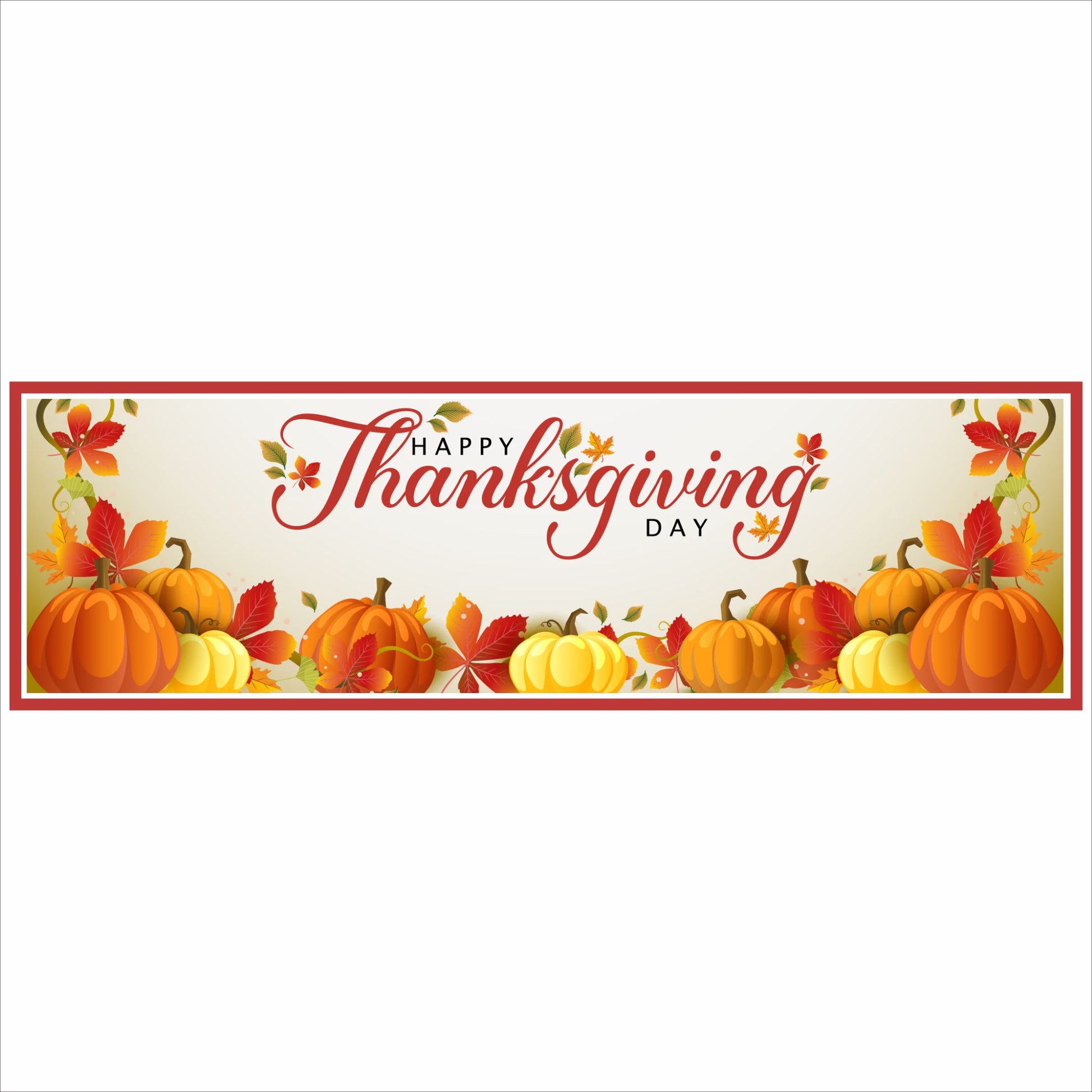Happy Thanksgiving Day pumpkin sign 16x5 horizontal fall wall decor