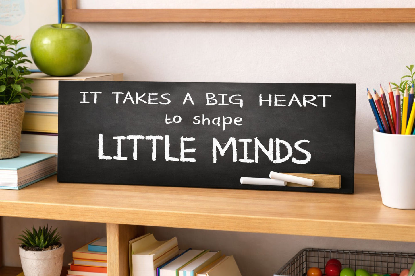 teacher appreciation quote sign displayed on shelf classroom decor sign for teachers