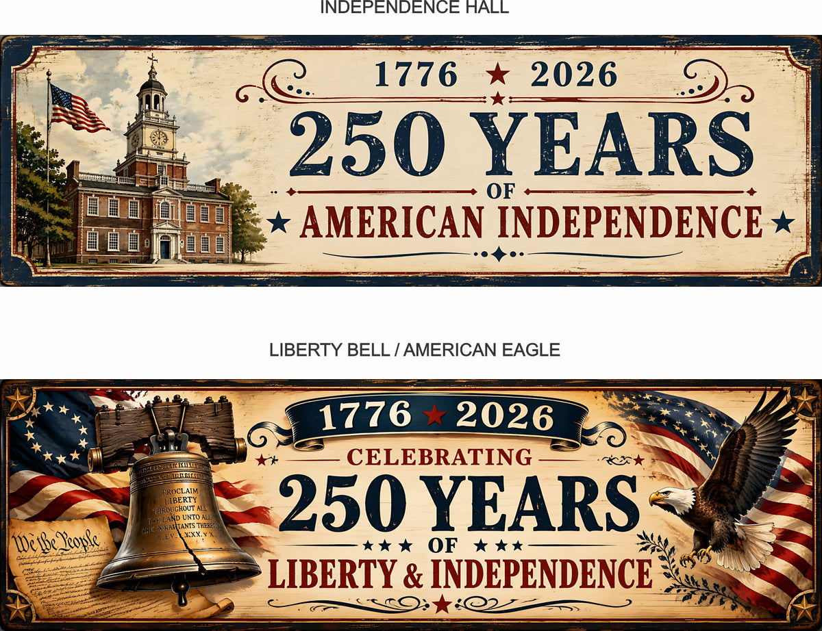 Liberty Bell Eagle and Independence Hall 250th anniversary American independence sign designs