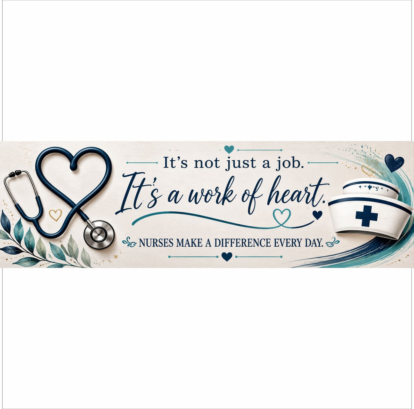 It's Not Just a Job It's a Work of Heart nurse appreciation sign, 16 × 5