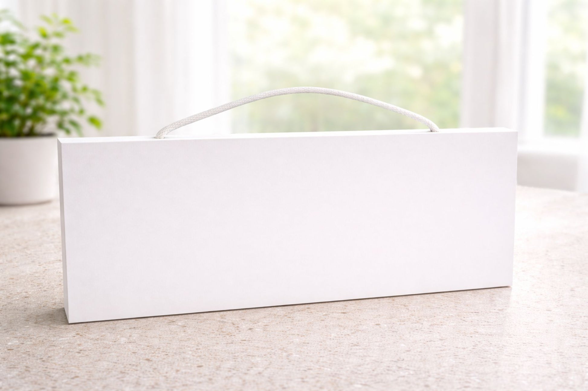 Rectangular PVC sign with rope hanger