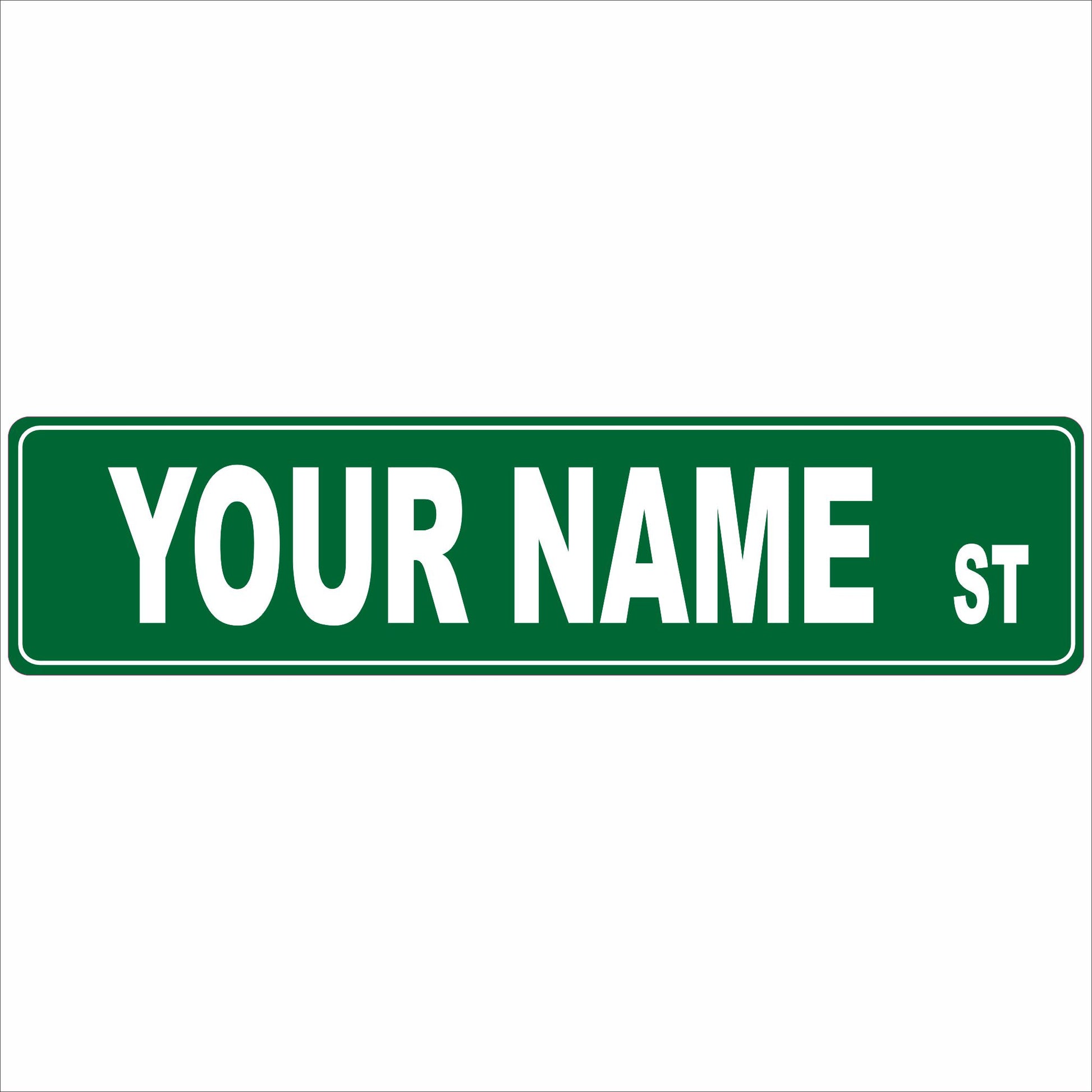 Personalized green street name aluminum sign custom road style